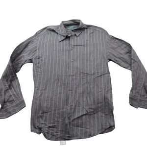 Canali Mens Gray Pinstripe Dress Shirt Made‎ in Italy Size 39 15.5